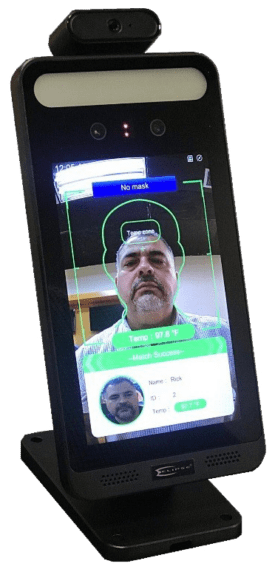A man face on an electronic device with his details